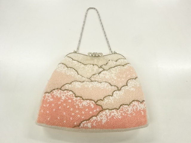 アンティーク　ビーズ雲模様バッグ